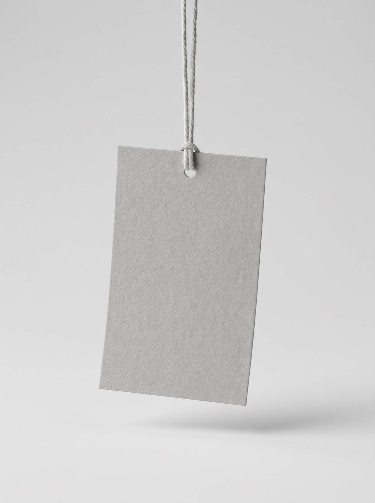 Hang tag — eyelet & string