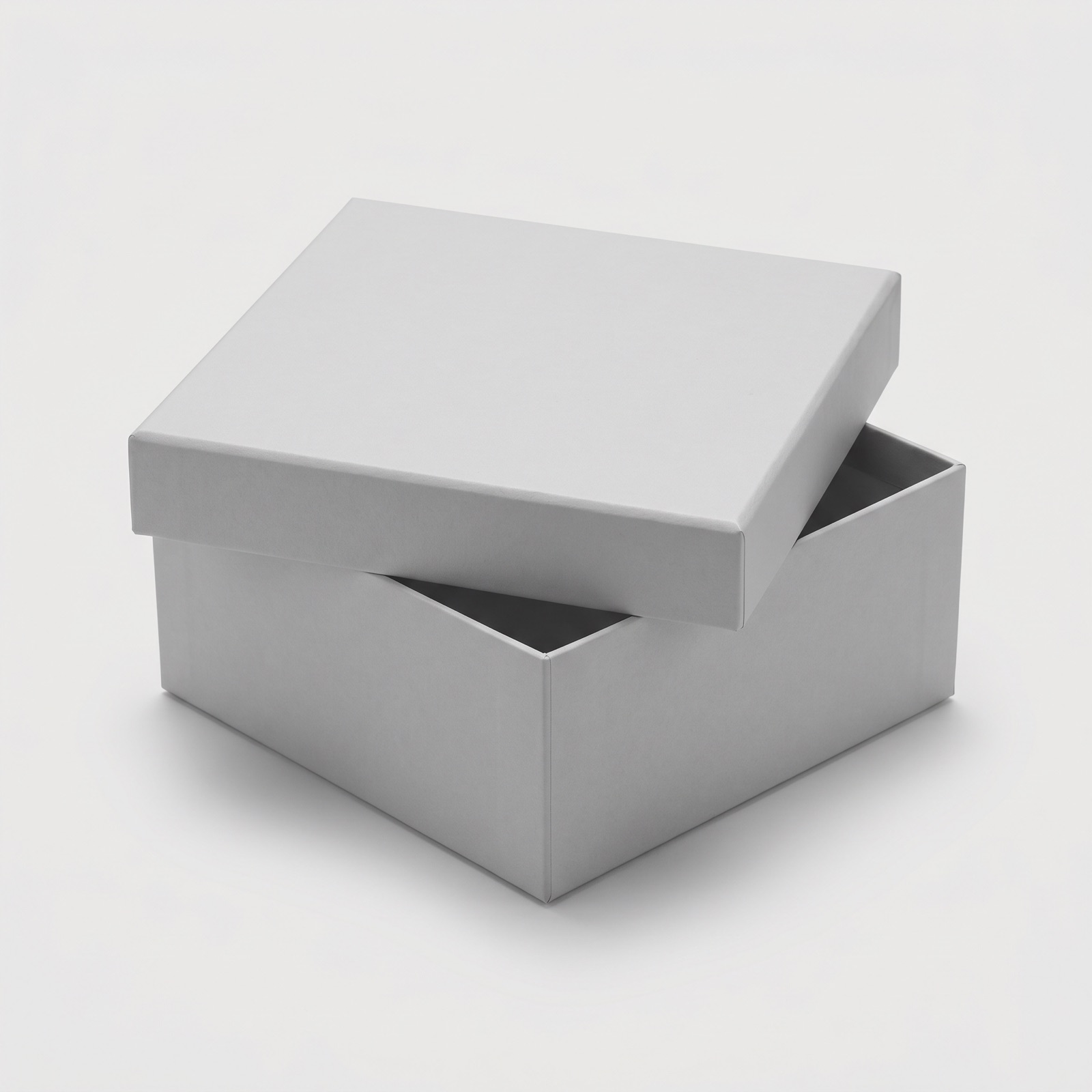 Rigid box — lid ajar